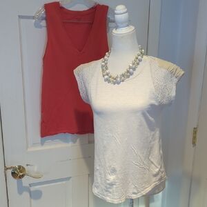 Designer Duo Madewell Mix Red and Cream Blouses